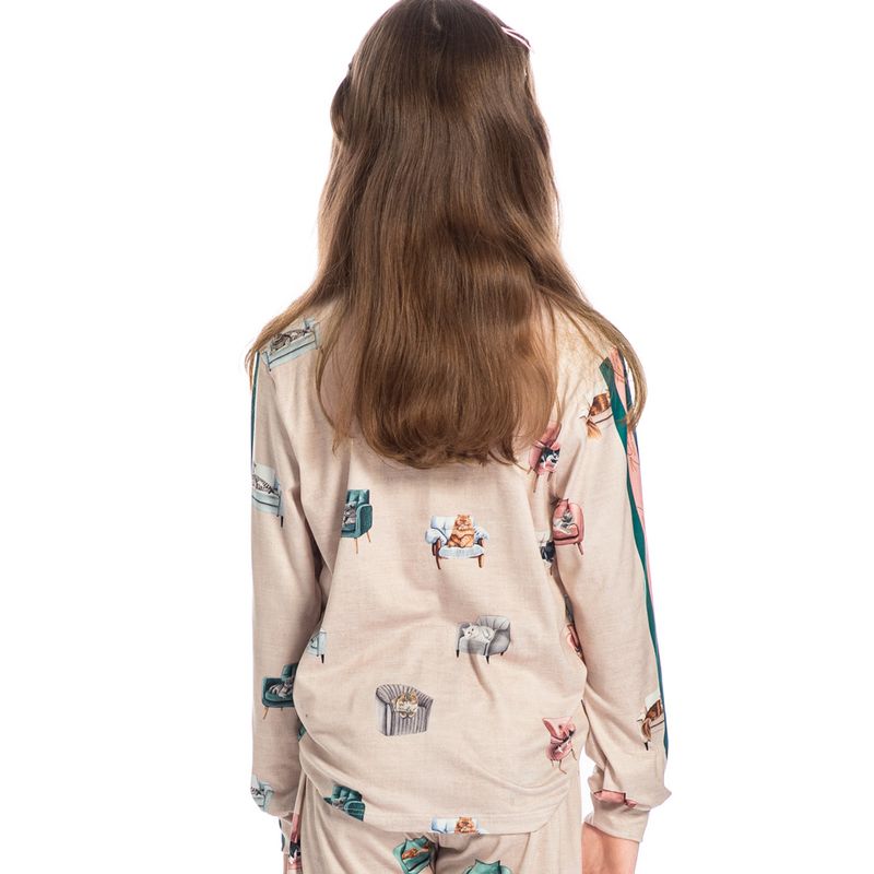 Pijama-Infantil-Feminino-Longo-Cats