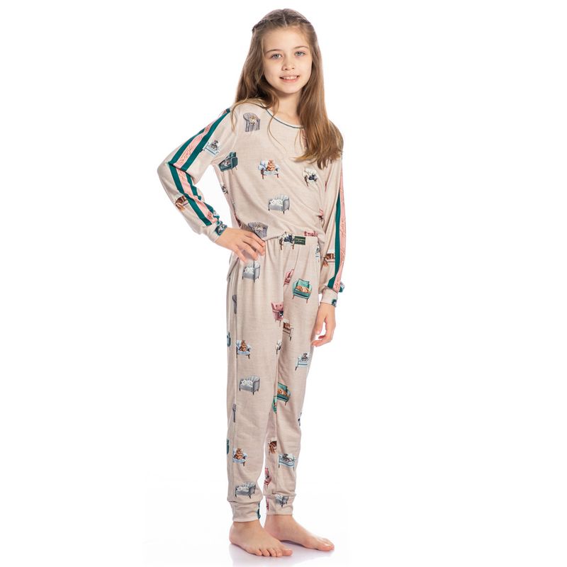 Pijama-Infantil-Feminino-Longo-Cats
