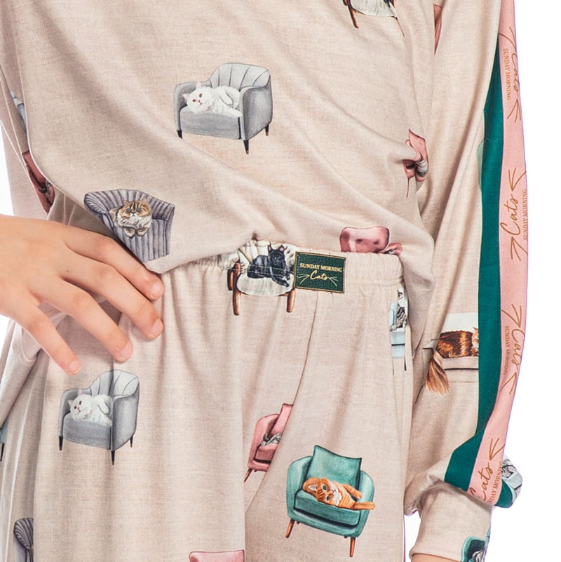 Pijama-Infantil-Feminino-Longo-Cats