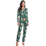 Pijama-Feminino-Longo-Abotoado-Floral-Luna