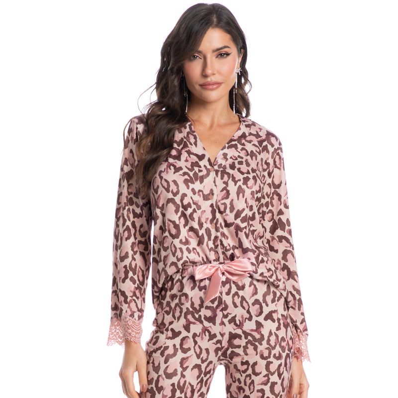 Pijama-Feminino-Longo-Abotoado-Milena
