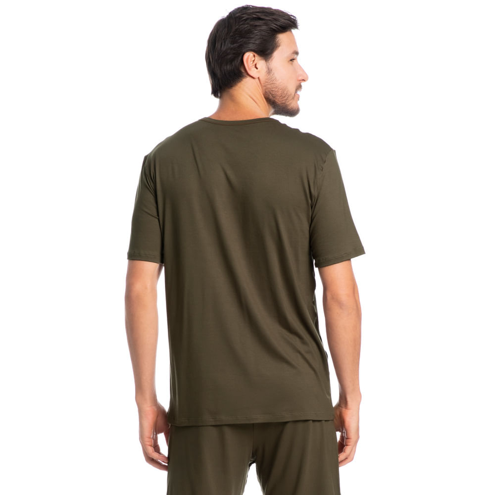 Pijama Masculino Curto New Romeu Tombini Marrom - Imagem 2