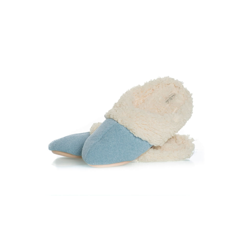 Chinelo Feminino Em Tweed Bianca Azul - Imagem 1