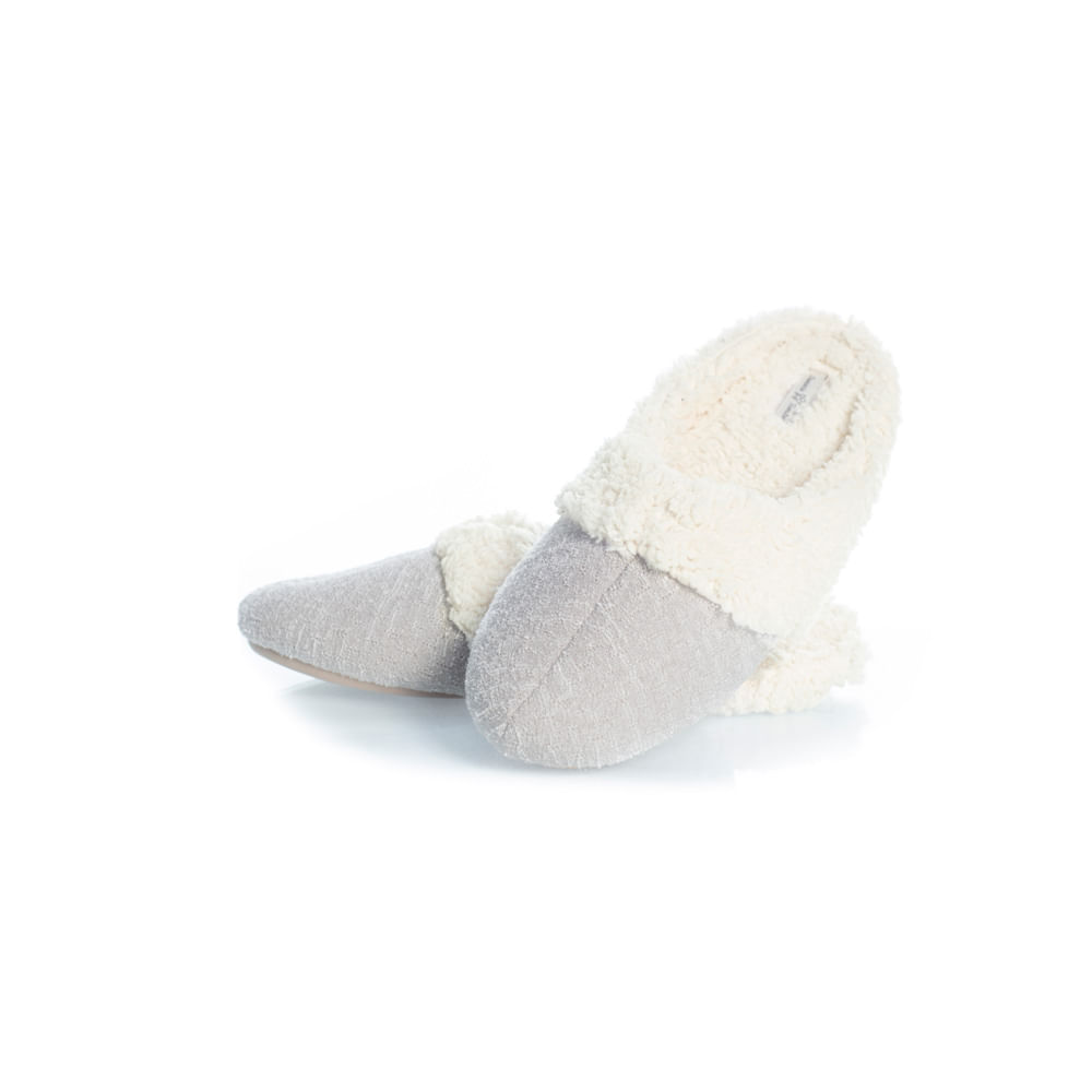 Chinelo Feminino Em Tweed Bianca Cinza - Imagem 1