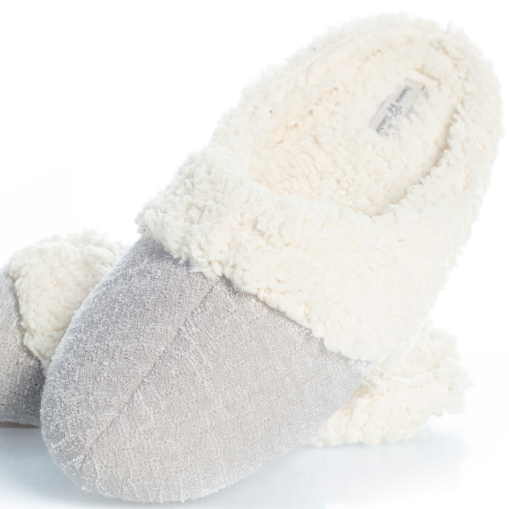 Chinelo Feminino Em Tweed Bianca Cinza - Imagem 2