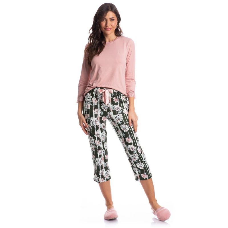 Pijama-Feminino-Capri-Floral-Lola-Rosa