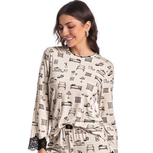 Pijama Feminino Longo Wide Leg Clarisse Branco