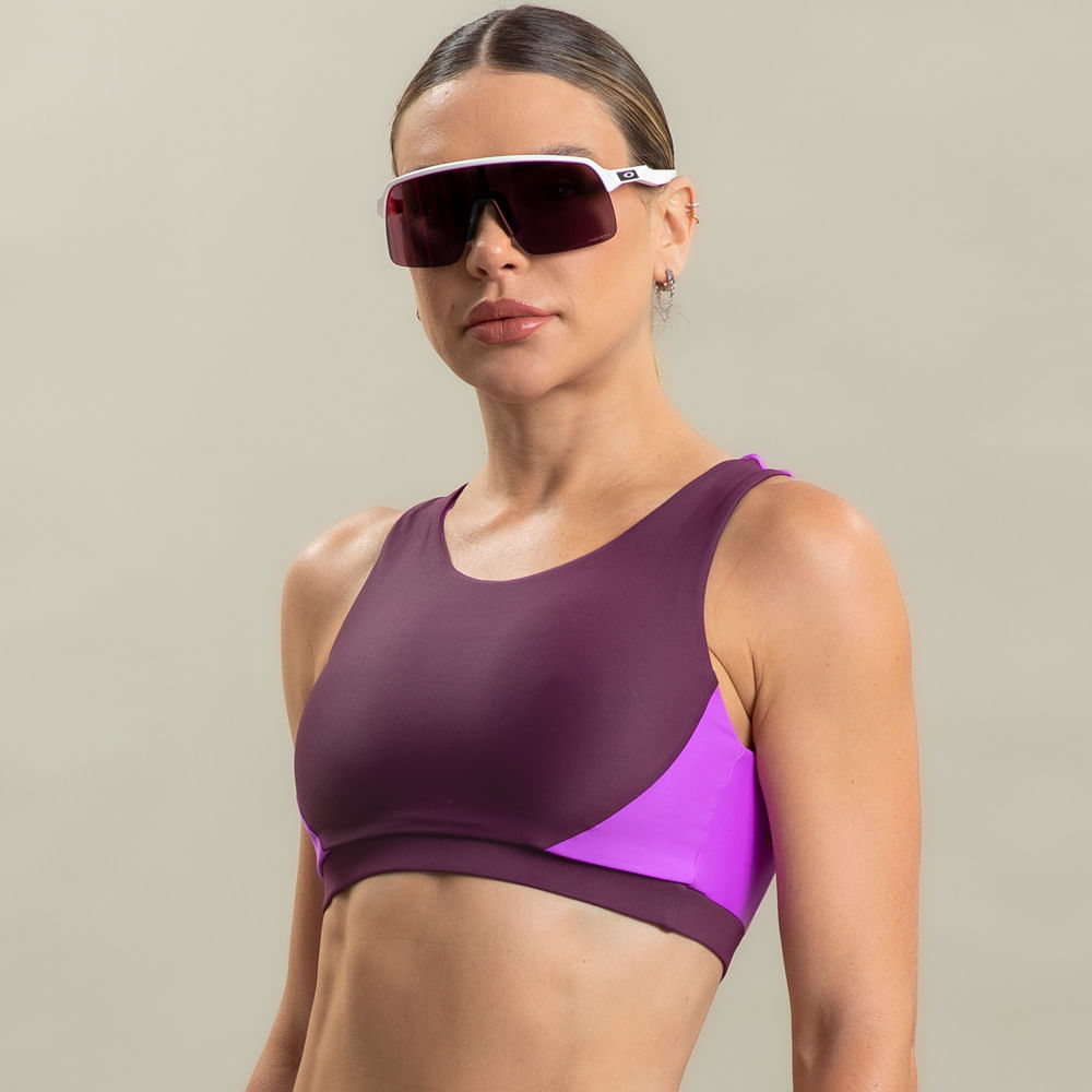 Top Com Abertura High Fierce Vivame Roxo - Imagem 1