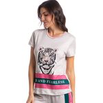 Pijama-Feminino-Longo-Manga-Curta-Jungle-Tigre