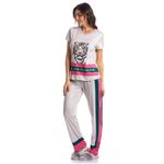 Pijama-Feminino-Longo-Manga-Curta-Jungle-Tigre