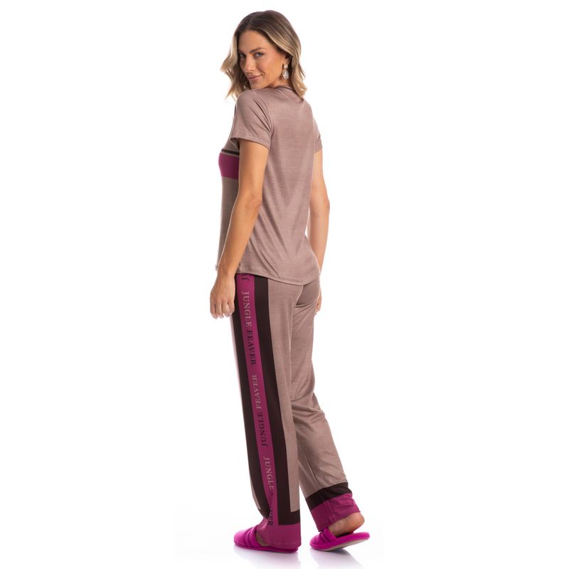 Pijama-Feminino-Longo-Manga-Curta-Jungle-Zebra