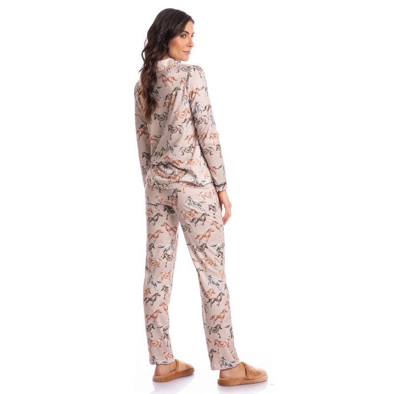 Pijama-Feminino-Longo-Abotoado-Clara-Cavalos