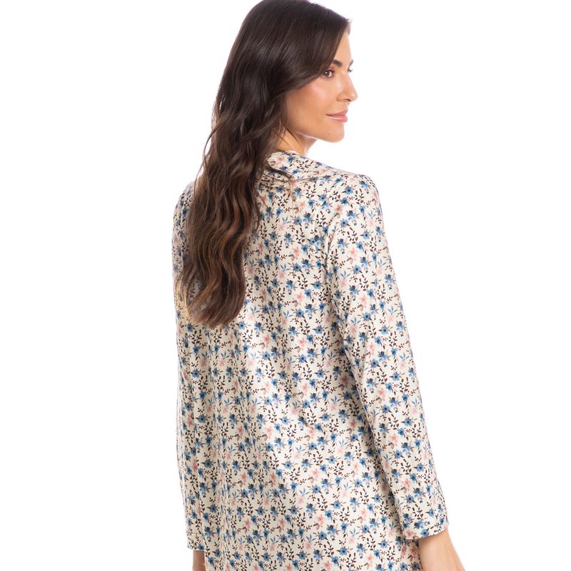Camisao-Feminino-Curto-Abotoado-Manga-Longa-Floral-Pamela