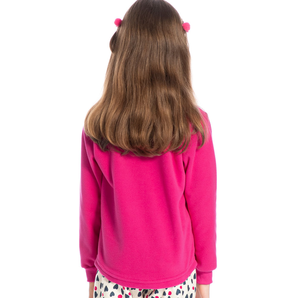 Pijama Larissa Soft Longo Infantil Rosa-2 - Imagem 2