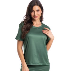 Pijama Feminino Longo Manga Curta Carmem
