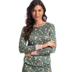 Pijama Feminino Slim Com Punhos Bela Hora Do Chá