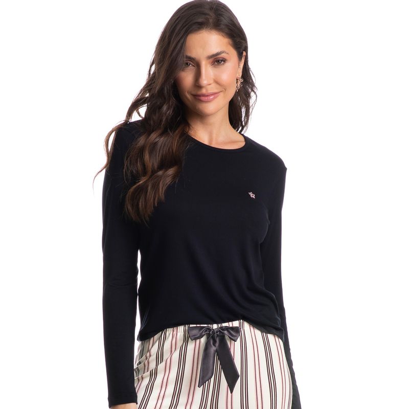 Pijama Feminino Longo Listrado Marie