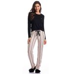 Pijama Feminino Longo Listrado Marie