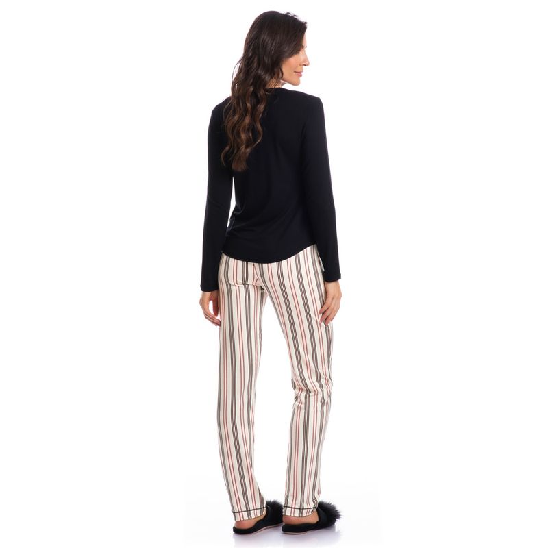 Pijama Feminino Longo Listrado Marie