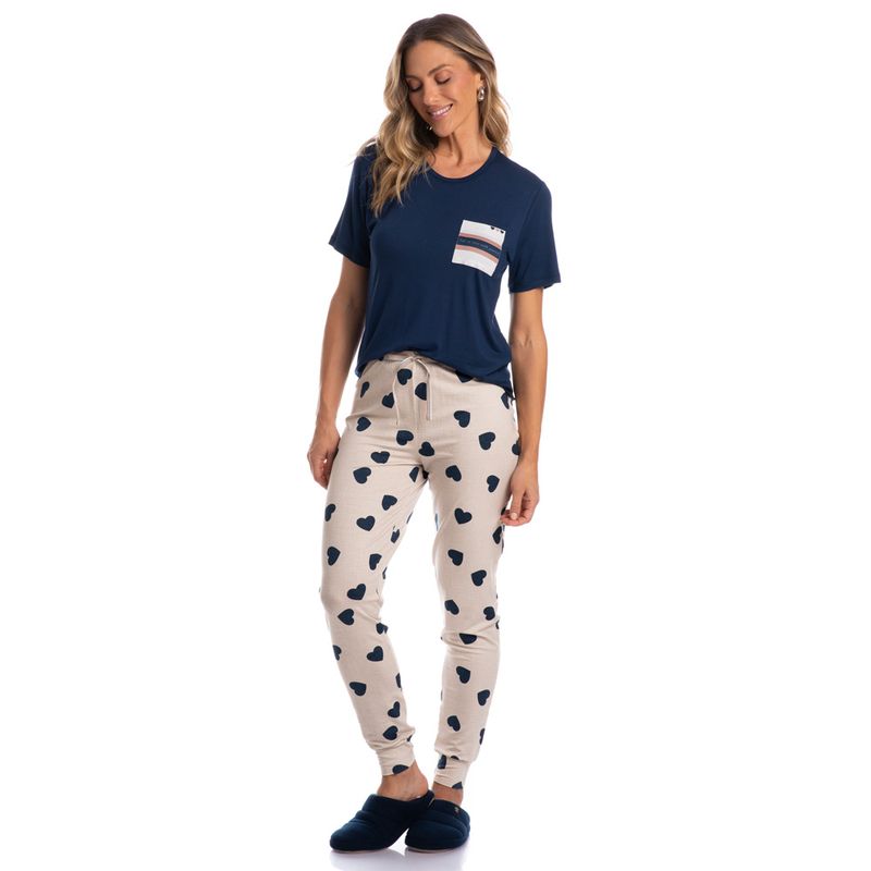 Pijama-Feminino-Longo-Manga-Curta-Lile