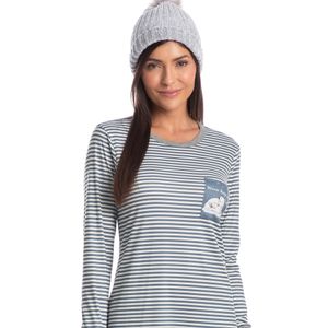 Camisão Curto Manga Longa Com Bolso Listrado Polar