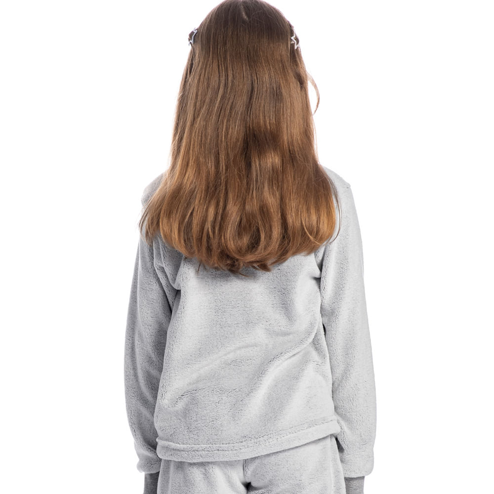 Pijama Infantil Unissex Longo Soft Polar Cinza - Imagem 2