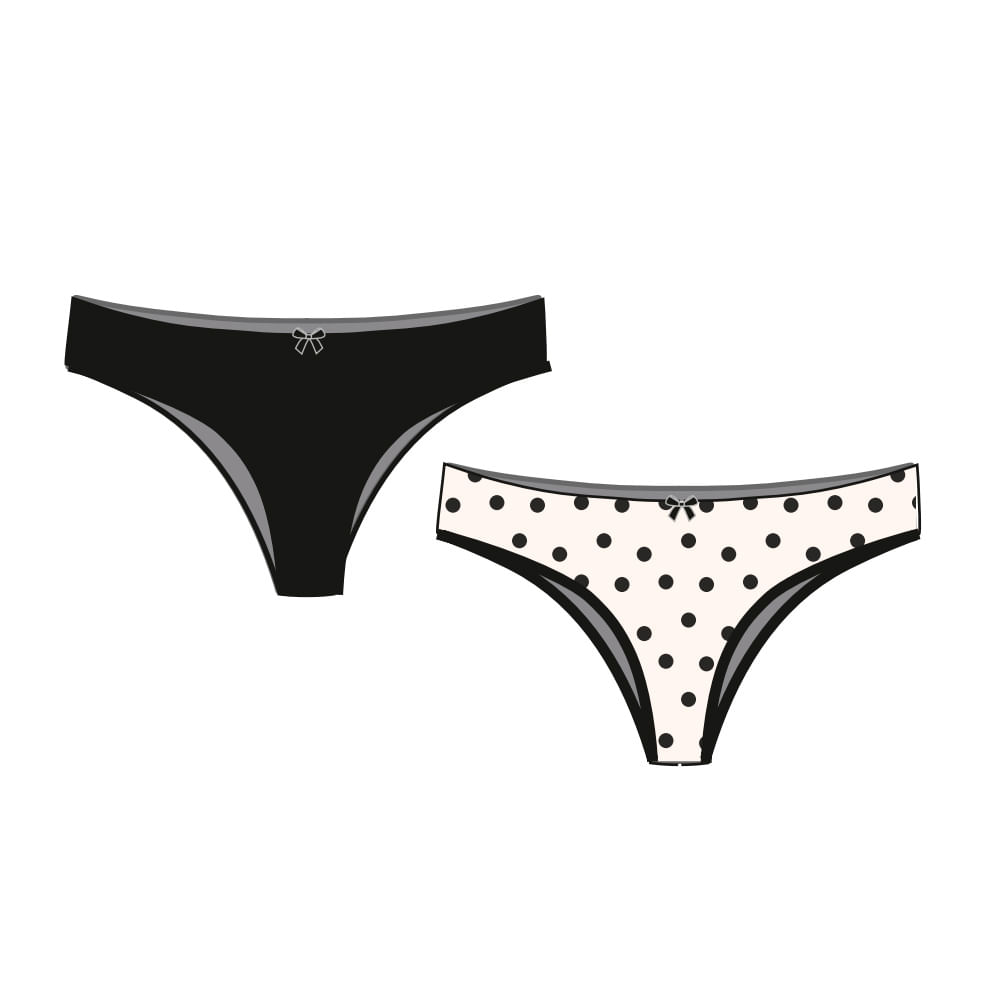 Kit De Calcinhas Agatha Preto - Imagem 1