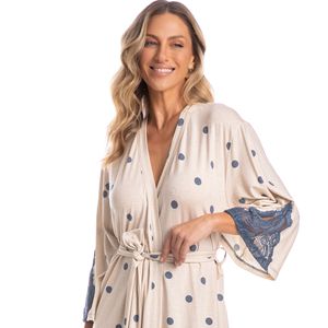 Robe Curto Com Renda Poá Agatha