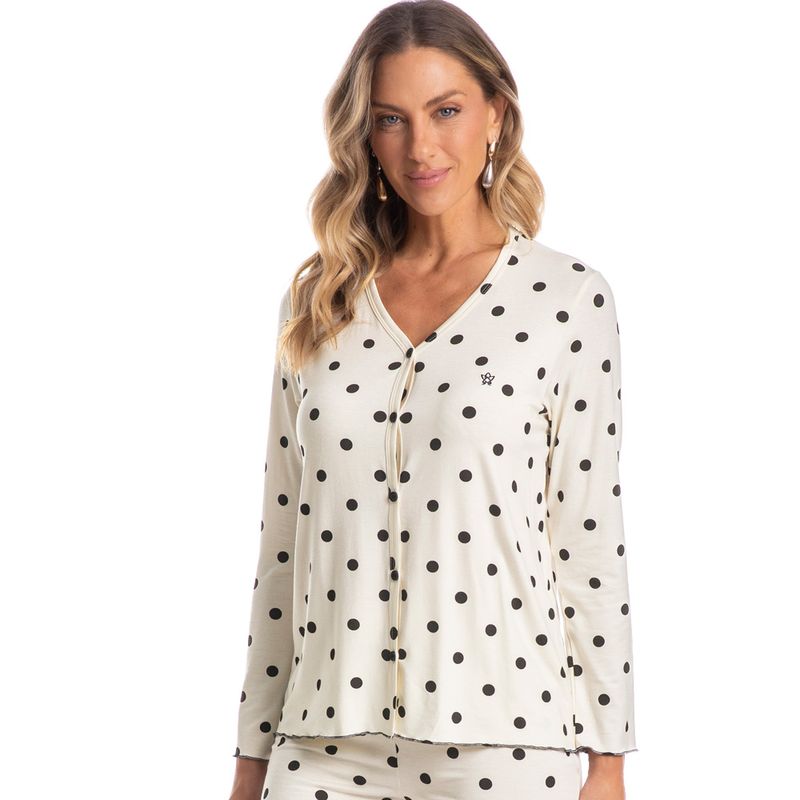 Pijama-Feminino-Curto-Abotoado-Poa-Agatha