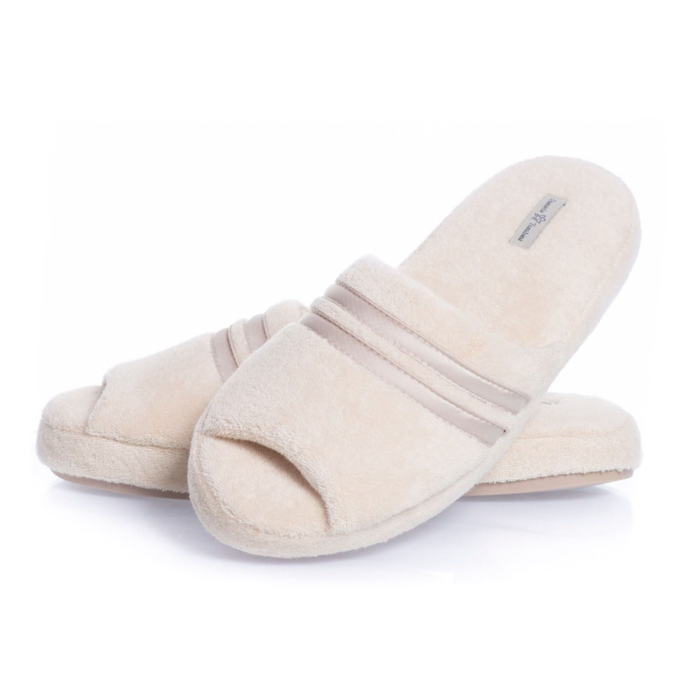 Chinelo Em Atoalhado Aberto Liss Branco - Imagem 1