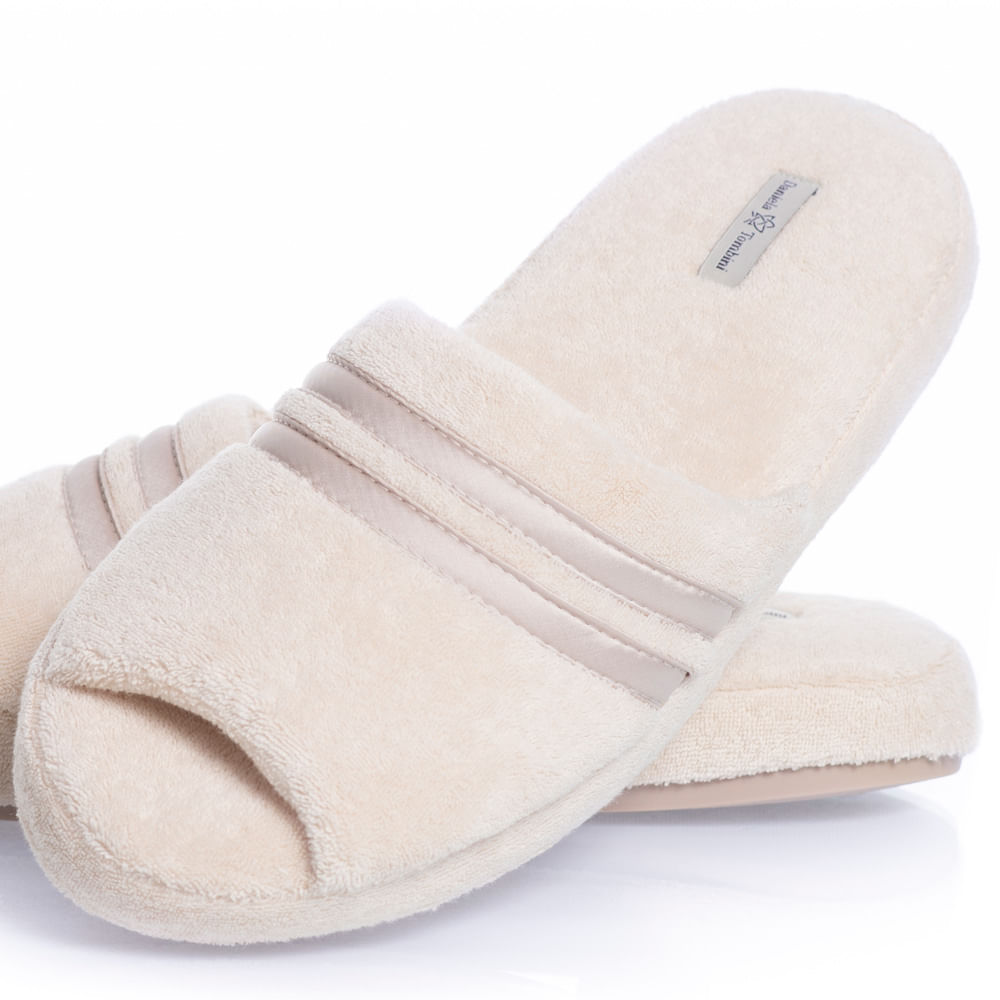 Chinelo Em Atoalhado Aberto Liss Branco - Imagem 2