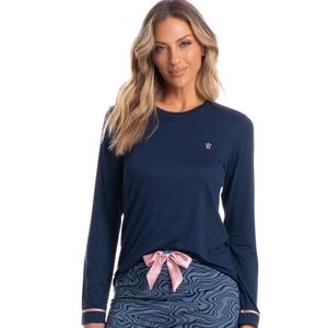 Pijama Feminino Longo Isabel Azul