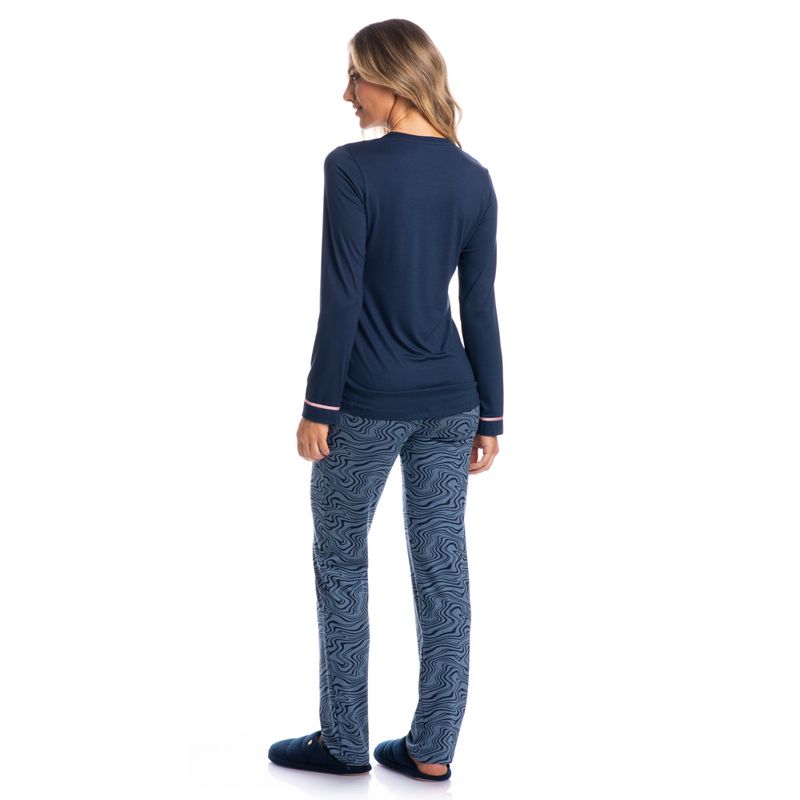 Pijama-Feminino-Longo-Isabel-Azul