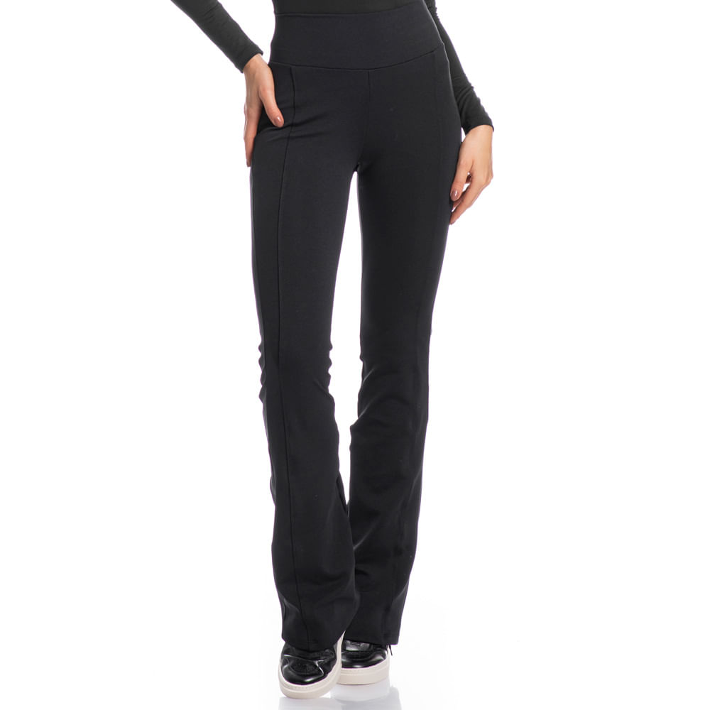 Calça Feminina Flare Com Recortes Body Fit Preto - Imagem 1
