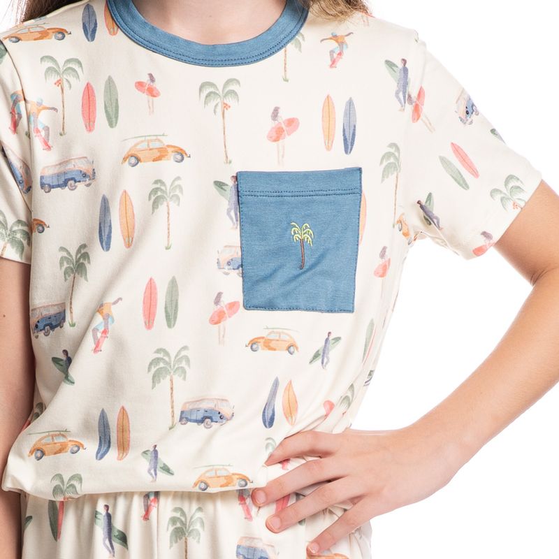 Pijama-Unissex-Curto-Com-Bolso-Infantil-Surf