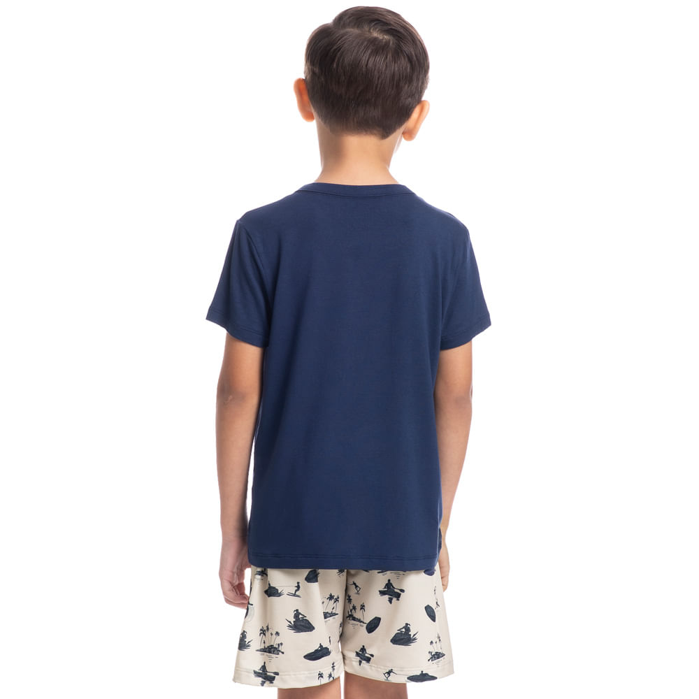 Pijama Curto Infantil Henri Tombini Azul-marinho - Imagem 2