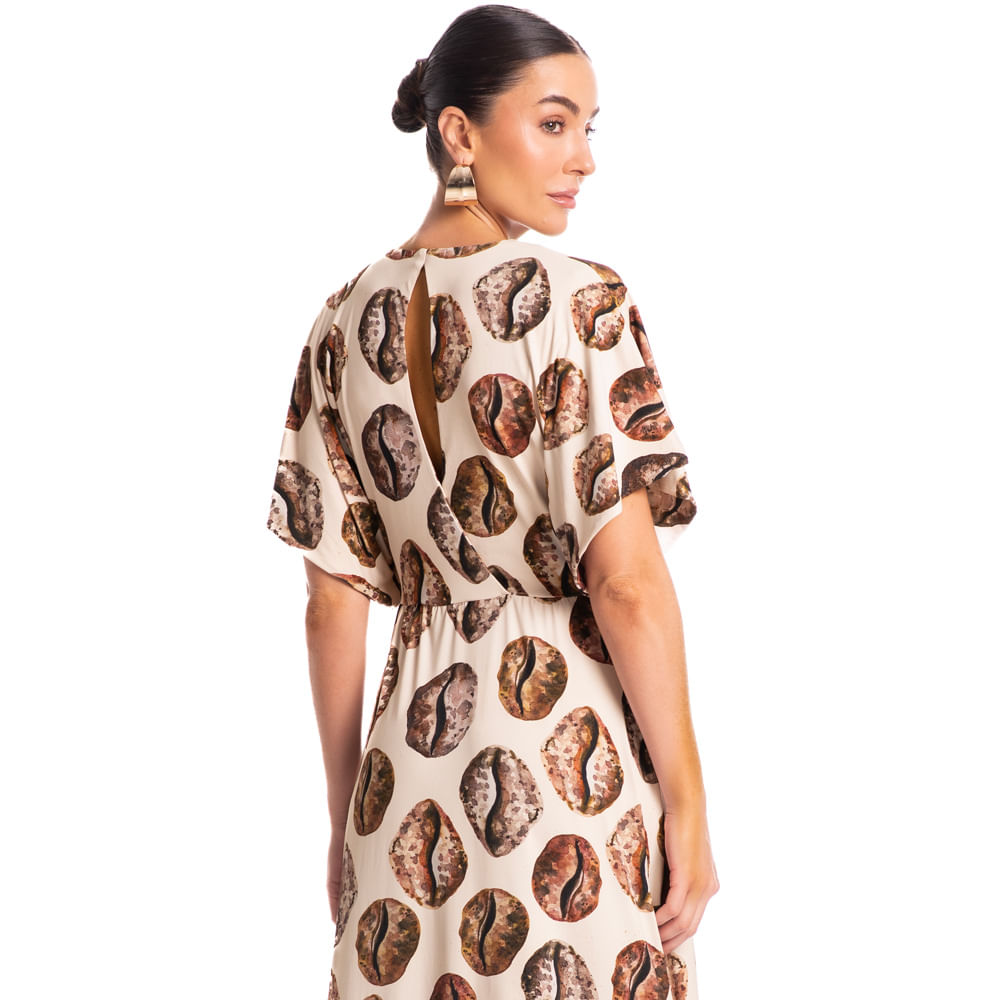 Vestido Com Manga Conchas Branco - Imagem 2