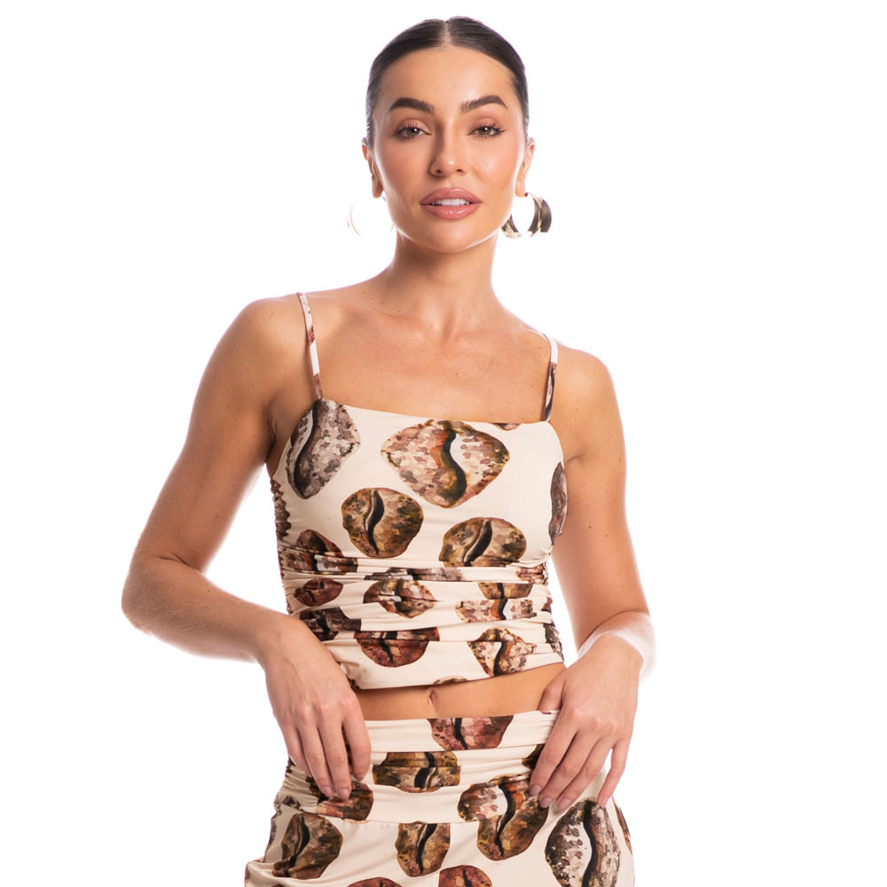 Blusa Alcinha Conchas Branco - Imagem 1