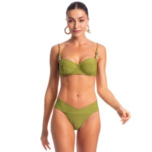 Biquíni Aro Corset Transpassada Média Pistache