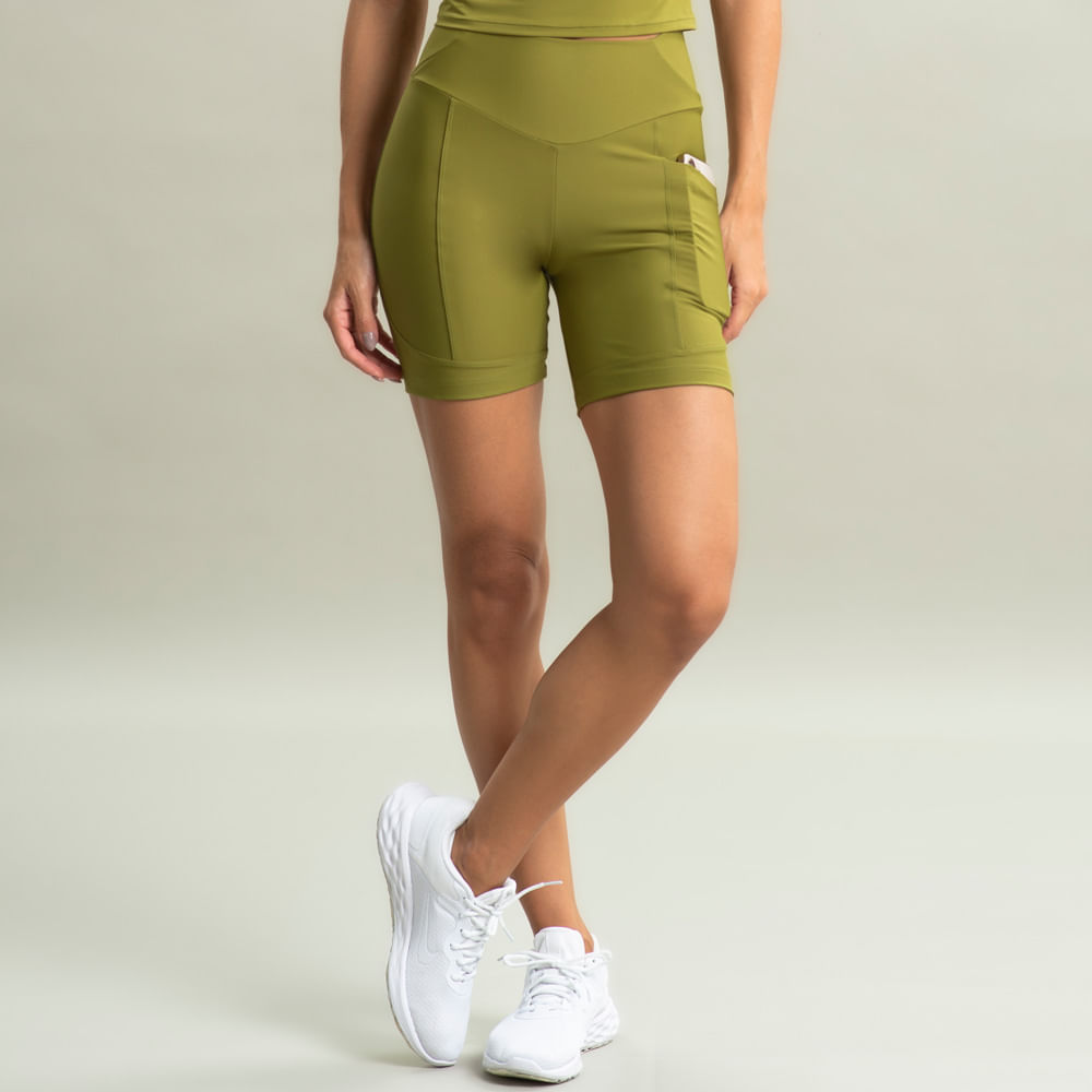 Bermuda Curve Shape New Com Bolso Outside Vivame Verde - Imagem 1