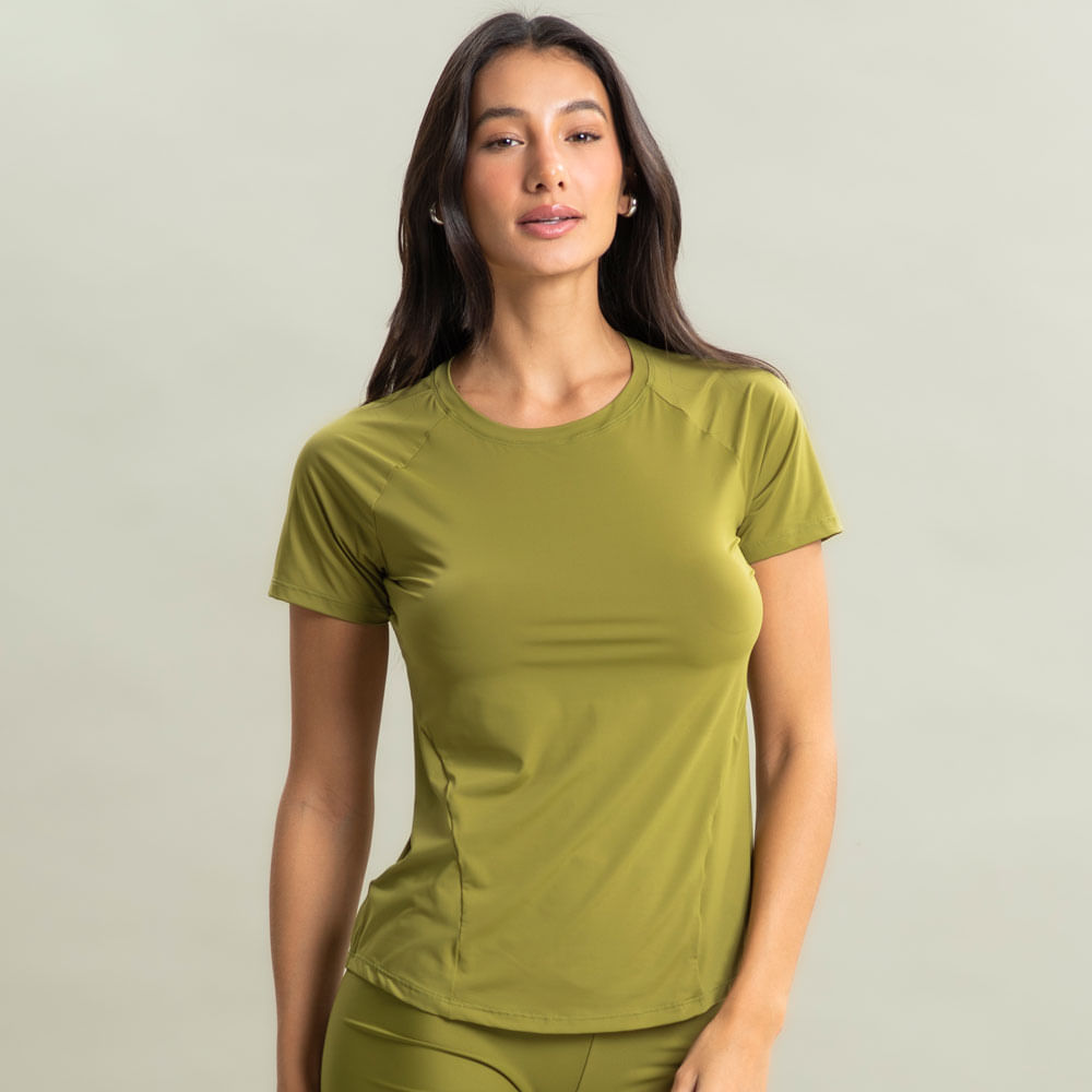 Camiseta Feminina Raglan Outside Vivame Verde - Imagem 1