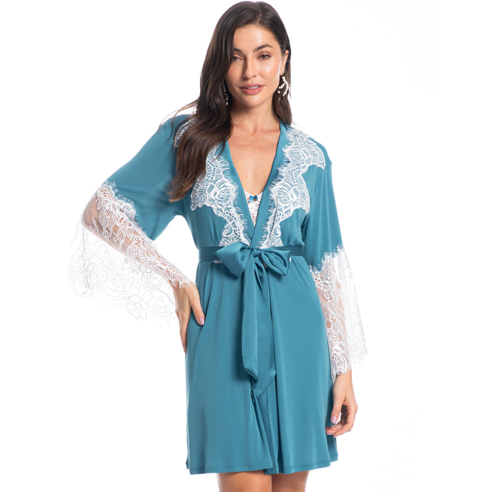Robe Curto Feminino Ayla Azul-2 - Imagem 1