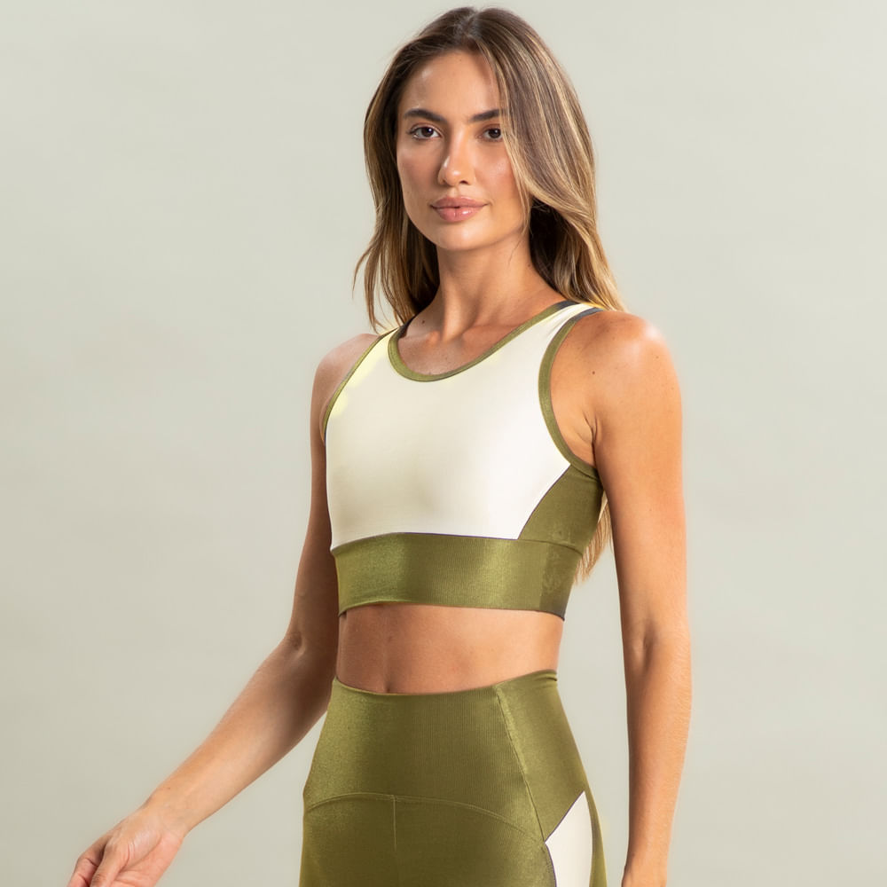 Top High Glow Duo Vivame Verde - Imagem 1