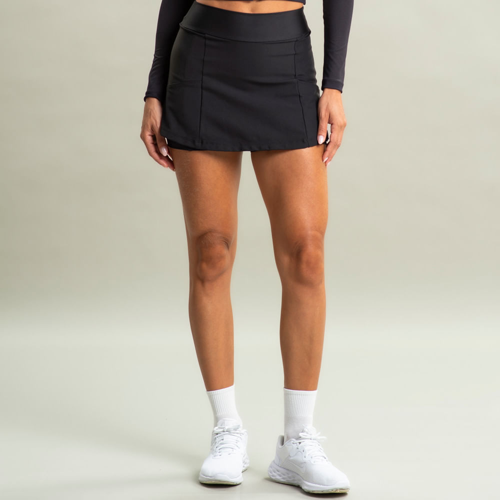 Short Saia  Ajustado Racket Vivame Preto - Imagem 1