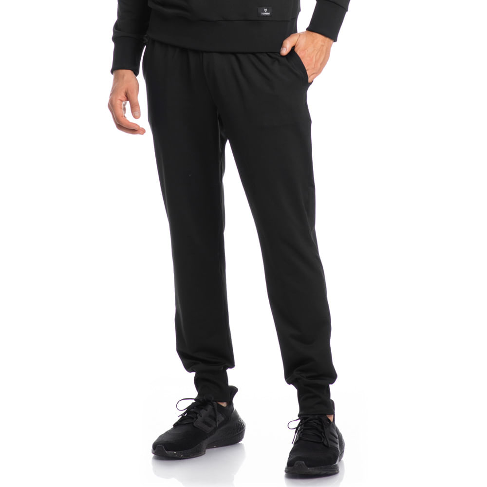 Calça Masculina Térmica Com Punho Caio Tombini Preto - Imagem 1