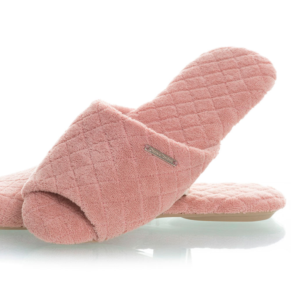 Chinelo Em Atoalhado Luiza Aberto Rosa - Imagem 2