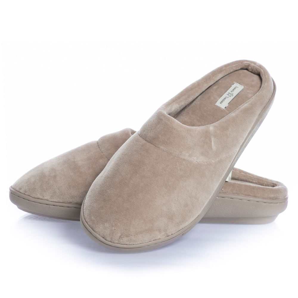 Chinelo Em Plush Rid-f Bege - Imagem 1