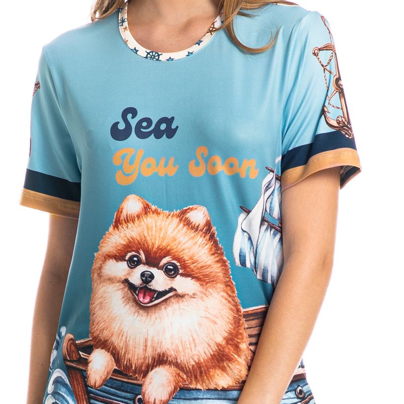 Pijama-Feminino-Longo-Manga-Curta-Nautical