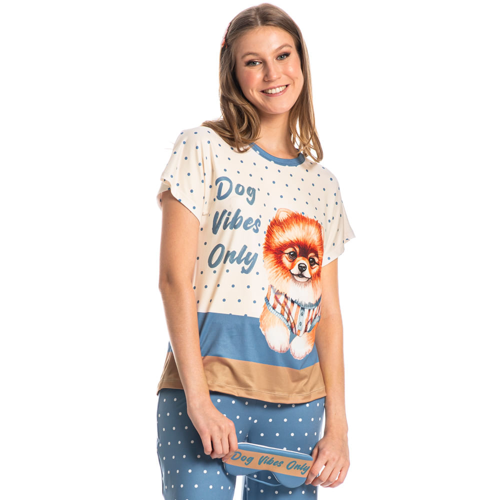 Pijama Feminino Capri Dreams Azul-2 - Imagem 1