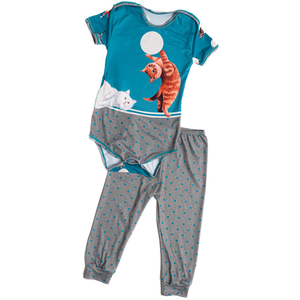 Conjunto Baby Cats Azul-2 - Imagem 1